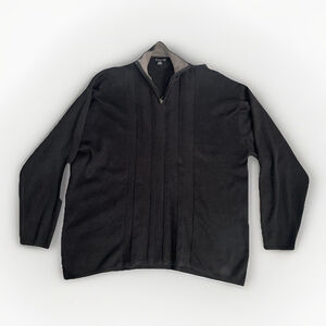 Visivo Men’s 3X Quarter Zip Black Sweater Cotton Blend